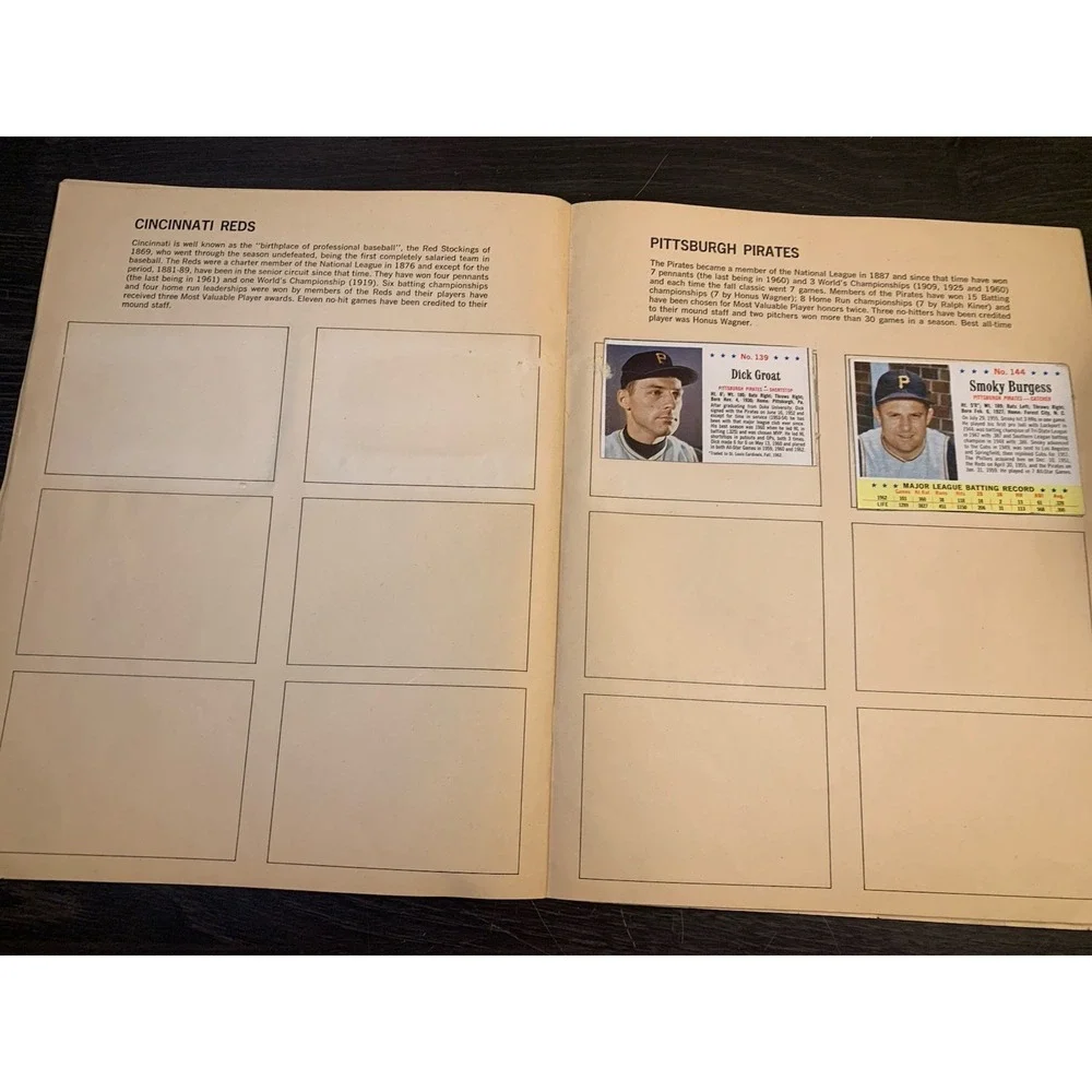 1963 Post Cereal JELL-O Baseball Card Collector's Album with 15 Cards